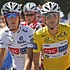 Frank et Andy Schleck pendant la dix-septi�me �tape du Tour de France 2008